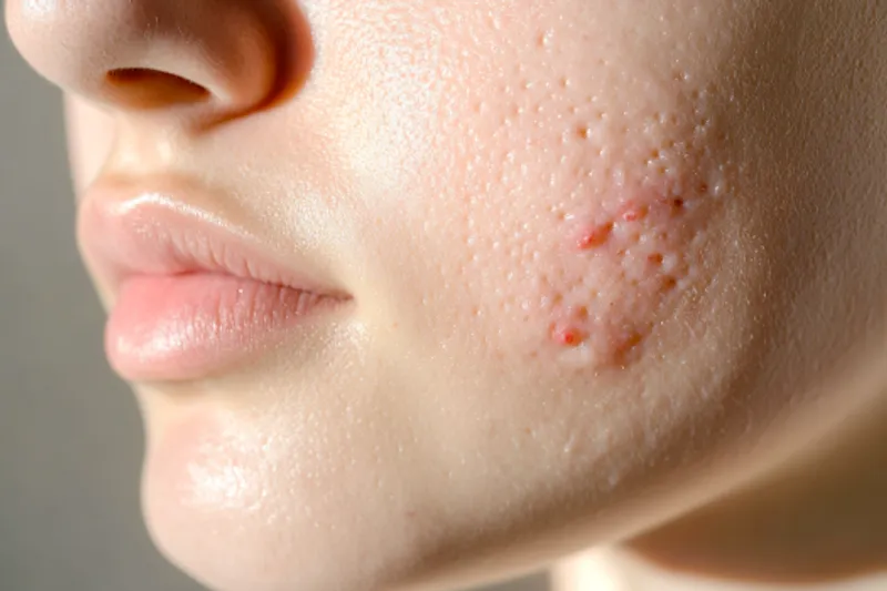 cicatrices de acne en la dermis